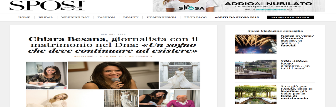 Sposi Magazine Aprile 2016